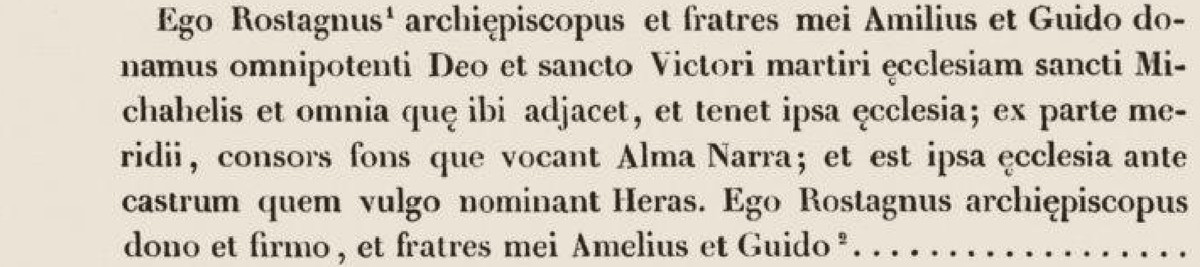 La charte 474 du cartulaire de Saint-Victor imprimée en 1857, avec la mention de la source Alma Narra