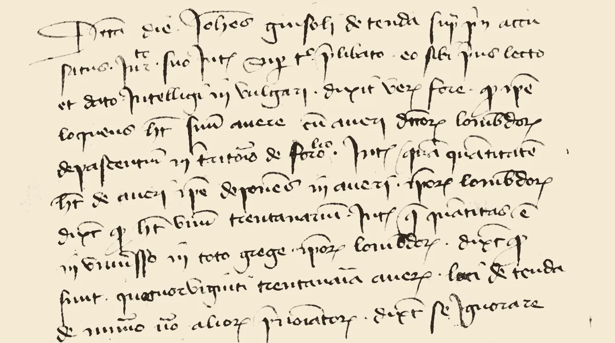 Un paragraphe d'une dizaine de lignes en cursive serrée, ouvert par une grande initiale : la déposition de Jean Guisoli, de Tende, qui se termine par le total du troupeau, quatre-vingts trenteniers.