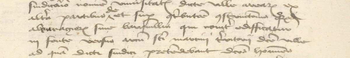 Les deux lignes de la sentence de 1428 qui nomment la taxe et la fontaine Saint-Martin