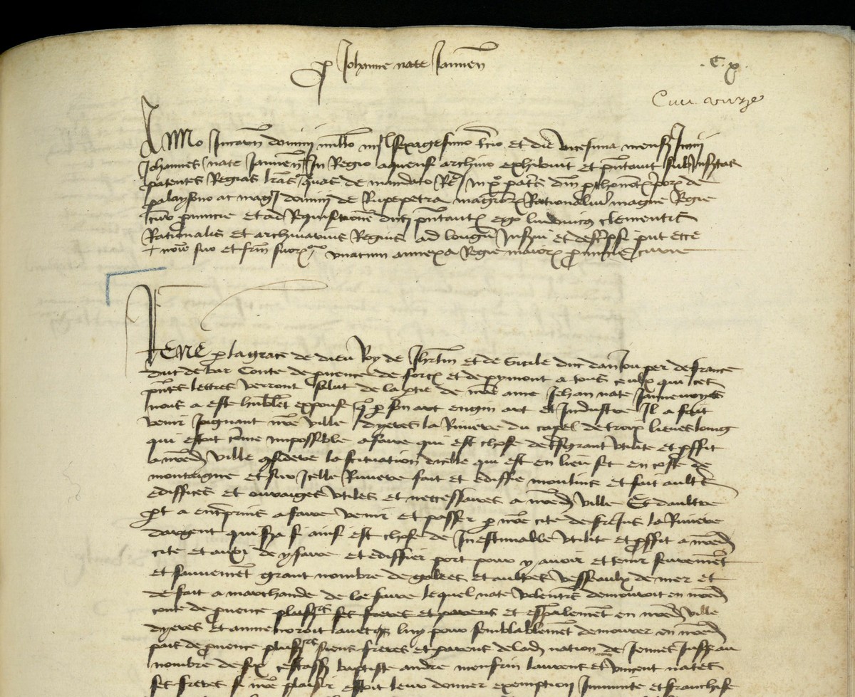 Lettres patentes du roi René enregistrées dans la Magna Regestra, registre B 15 des Archives départementales des Bouches-du-Rhône